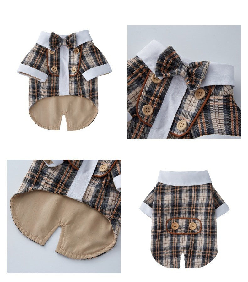 Bow Tie Plaid Shirt