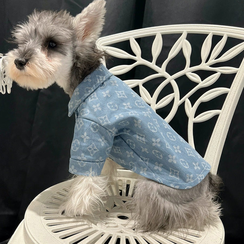 LV Style Denim Pet Jacket