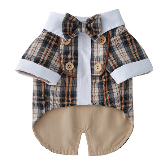 Bow Tie Plaid Shirt