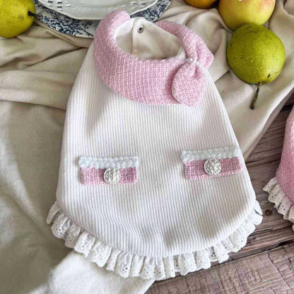 Pink Chanel-Style Sleeveless Pet Dress