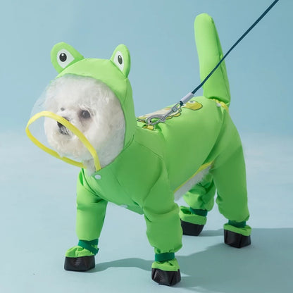 Hooded waterproof traction raincoat