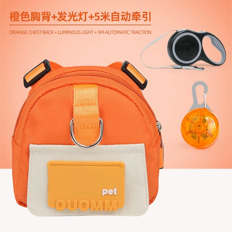Dog Backpack Harness with Leash – Adjustable, Lightweight & Storage-Friendly