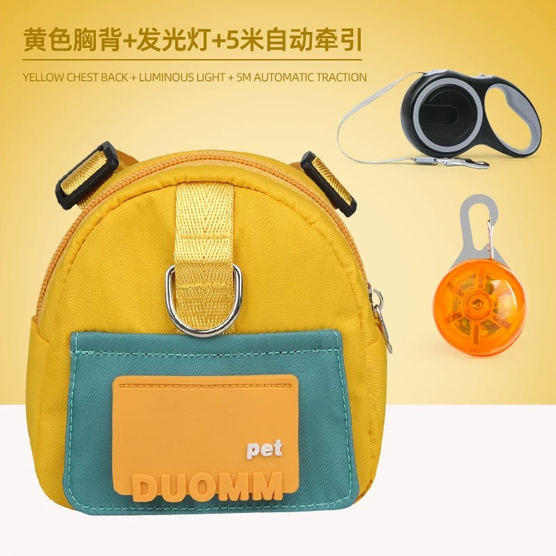 Dog Backpack Harness with Leash – Adjustable, Lightweight & Storage-Friendly